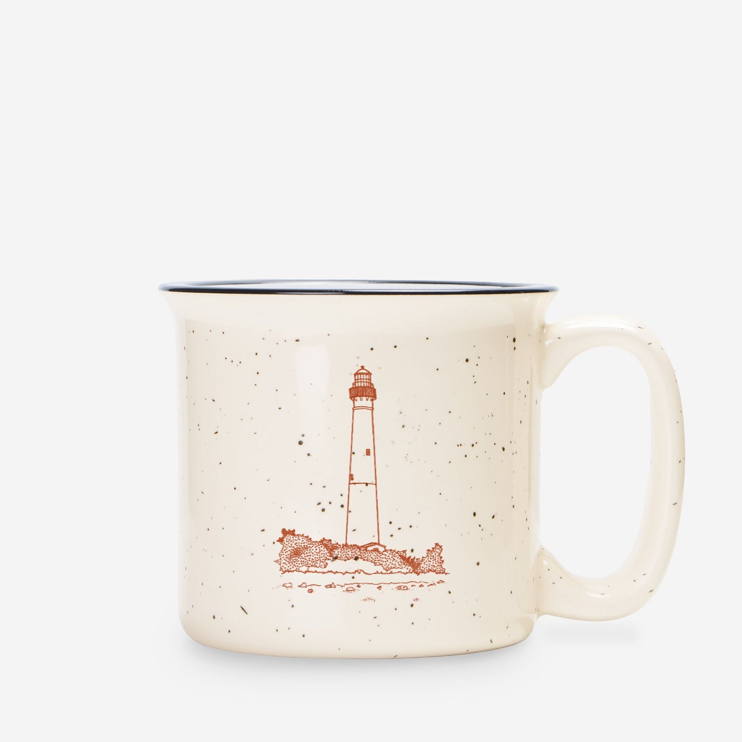 Barnegat Lighthouse Speckled Ceramic Camp Mug