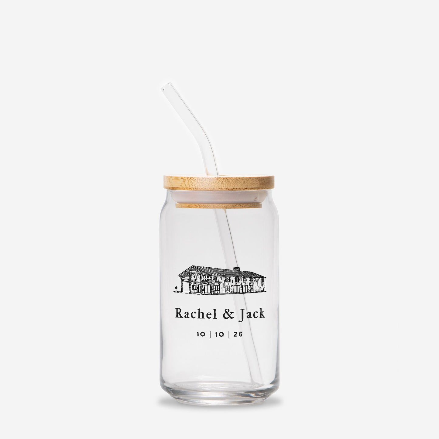 Custom Wedding Glass Can