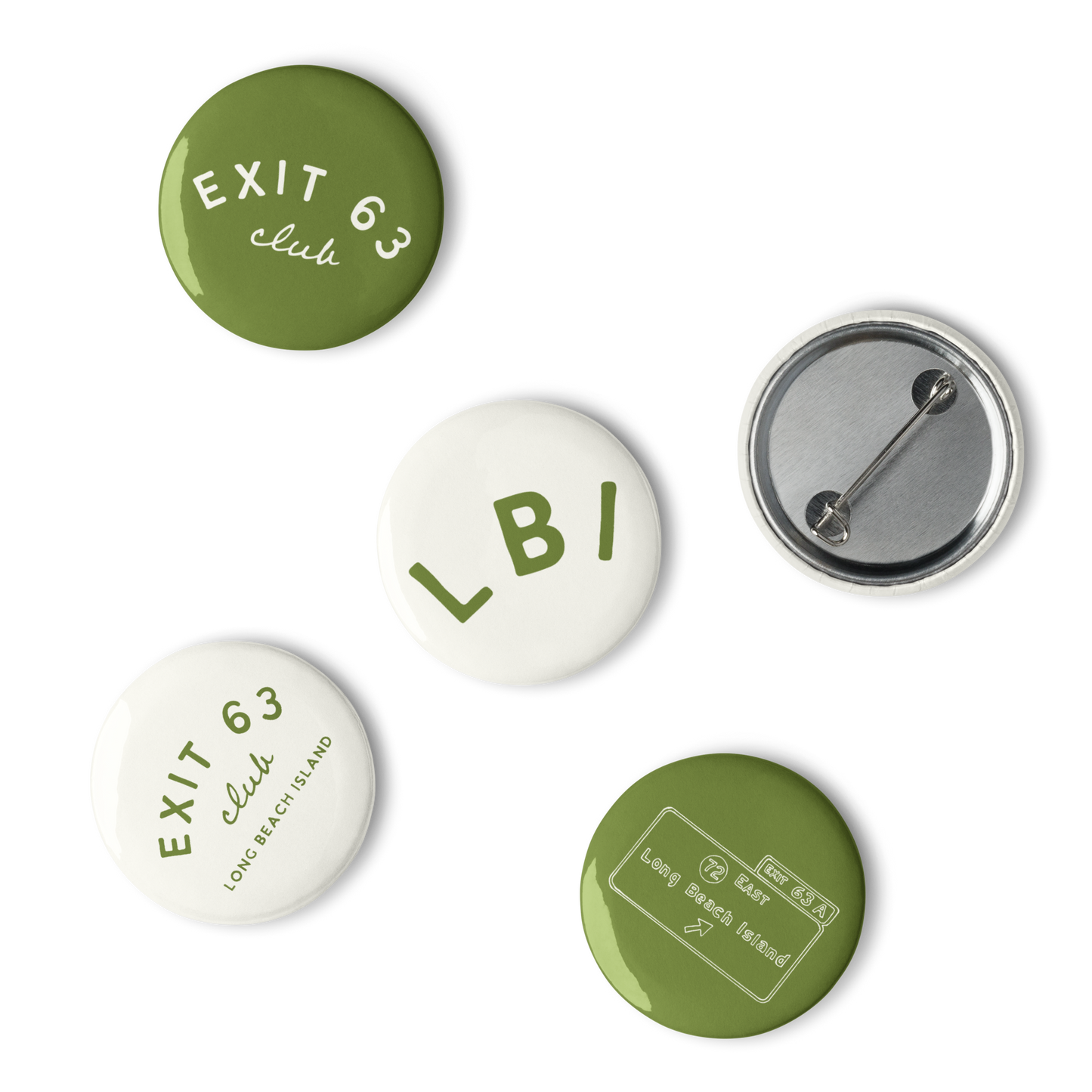 Exit 63 Club Pin Buttons